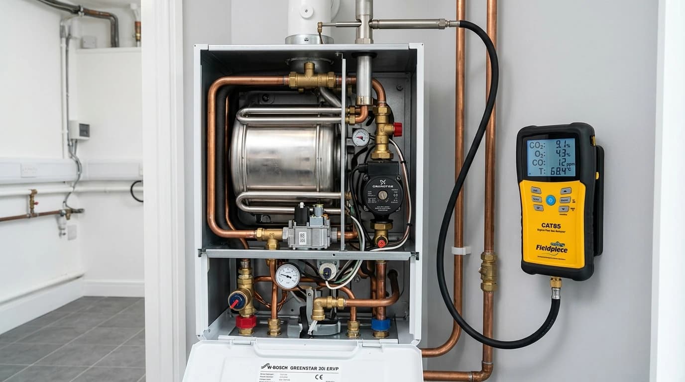 Illustrative boiler servicing service installation