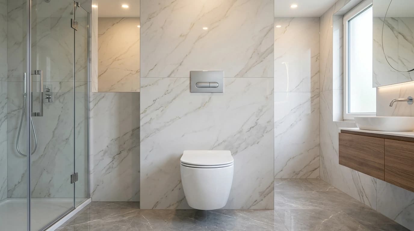 Illustrative replacement toilet service installation